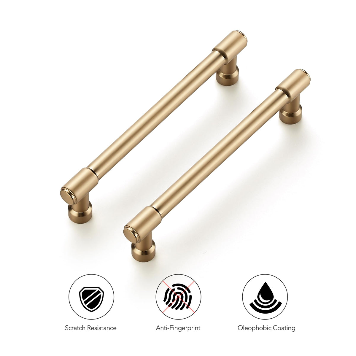 LinkMejor Champagne Bronze Kitchen Pulls Cabinet Handles 5 Inch 10 Pack