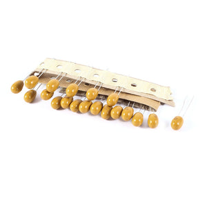 a14042900ux0350 20 Piece 10uF 50V 2 Pin Yellow Radial Dipped Tantalum Bead Capacitors