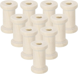 25 Pcs Wooden Empty Spool, 1-1/16in Unfinished Wooden Spools Wire Weaving Bobbins Empty Thread Spools for Crafts DIY Art Embroidery Sewing Thread Twine
