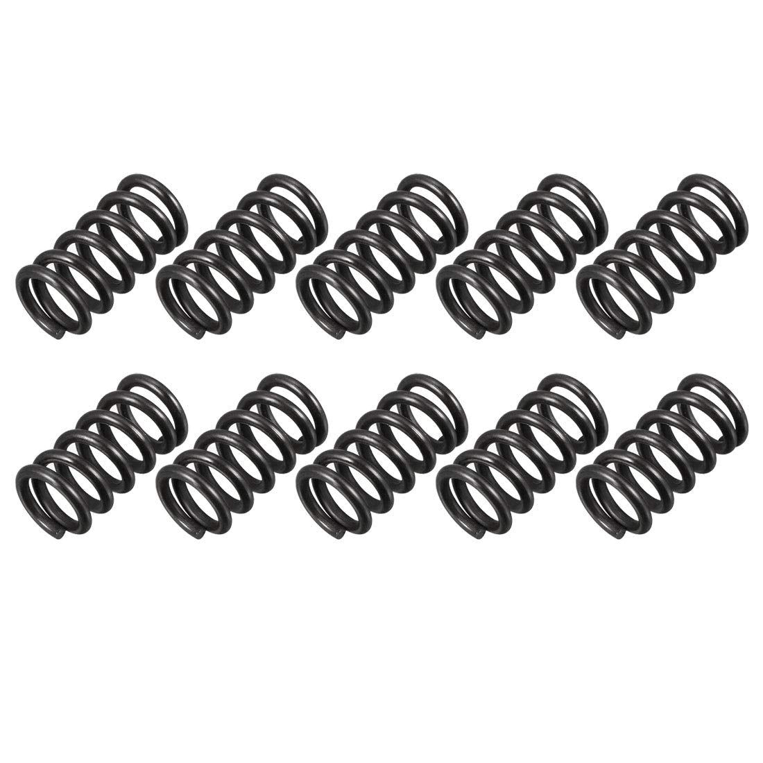 Compression Spring - 1.2mm Wire Dia, 8mm OD, 15mm Free Length Spring Steel Extension Spring,Black,10Pcs