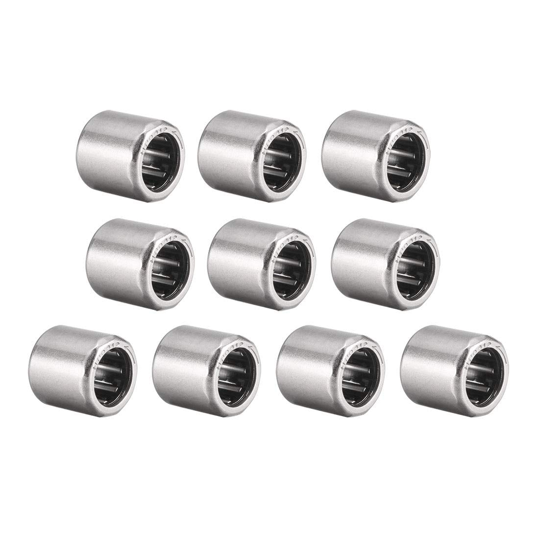 Needle Roller Bearings, 8mm Bore 12mm OD 12mm Width, Chrome Steel Needles Steel Cage One Way Clutch Bearing 10pcs