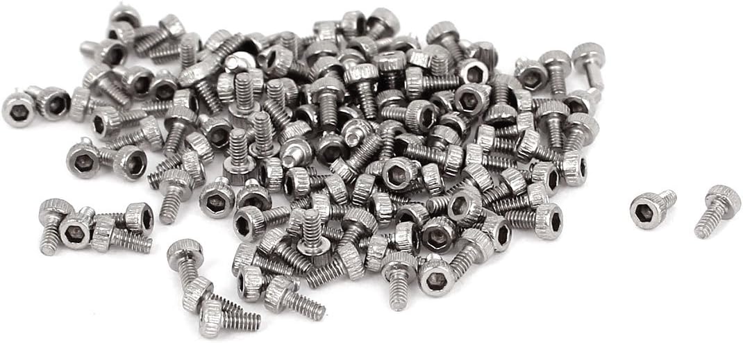 4mm Long M1.4x3mm 0.3mm Pitch Hex Socket Head Cap Screws 100 Pcs
