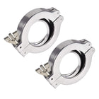 2 Pcs Aluminum Vacuum Clamp 90mm X 60mm KF50 Single Pin Clamp Wing Nut W Center Ring for Ferrule TC