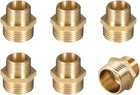 Brass Male to Male Straight Pipe Reducing Hex Fitting G3/8 x G1/2 Male Connector 6pcs