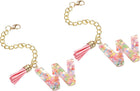 2pcs Letter Charm Accessories for Tumbler Cup Name ID Initial Letter Alphabet Charm Water Cup Chain for Handle Identification, Multicolored(Letter W)