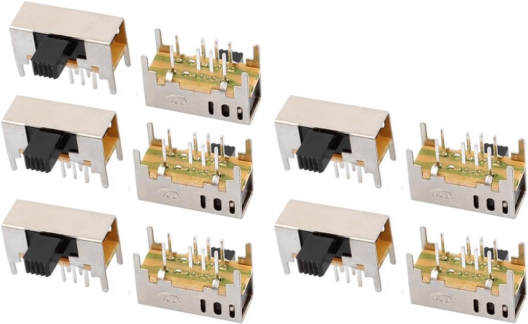 10Pcs 3 Position 8P 2P3T Panel Mount Micro Slide Switch Latching Switch