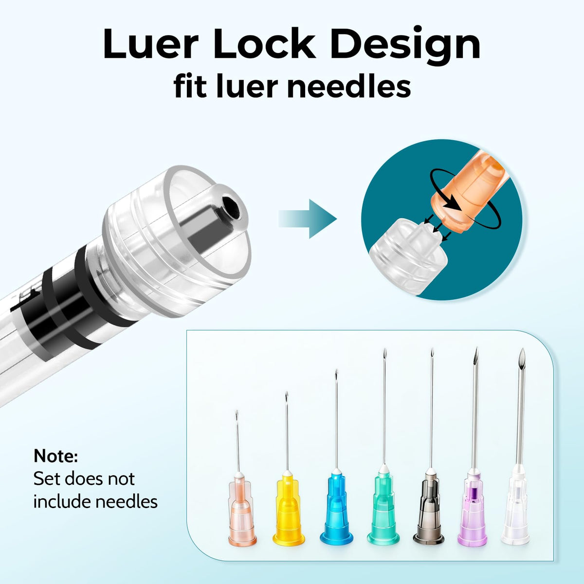100 Pake 1mL Syringe Luer Lock (Tidak Ada Pipet), Steril, Disediakan Secara Individual