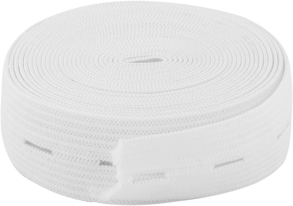 LinkMejor Polyester Tailoring Sewing Stretchy Knitting Elastic Band Strap 2.73 Yards White