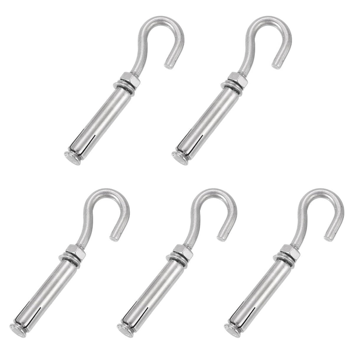 5Pcs M6 304 Stainless Steel Expansion Hook, Small Open Cup Expansion Bolt Screw Concrete Hook for Wall Ceiling Concrete Masonry