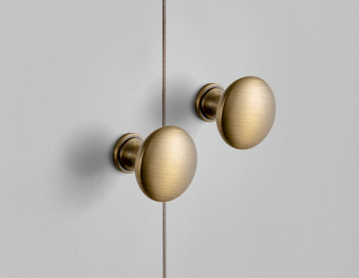 LinkMejor 6 Pack Cabinet Knobs Brushed Bronze Drawer Knobs Solid Zinc Alloy Kitchen Hardware - Brass Bronze Dresser Knob Single Hole/Screw Bar Cabinet Pulls