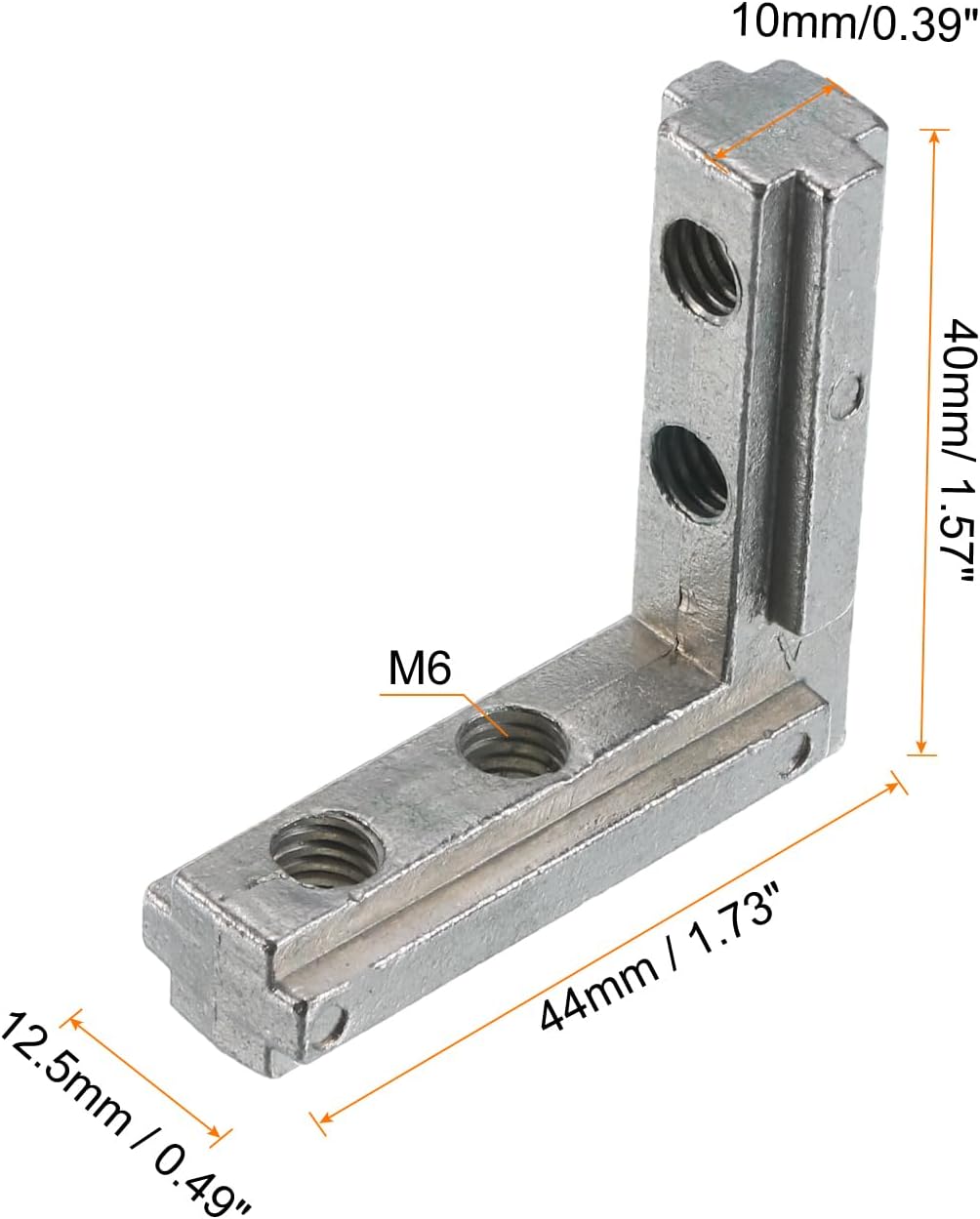 L-Formige Innenverbindungshalterung, 4 Stück Innenseitenkontakte für Aluminiumausführung der Serie 4040 mit einer Öffnung von 8 mm (Silber)