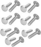 M10 x 45mm 304 Stainless Steel Round Head Fully Thread Carriage Bolts 14PCS