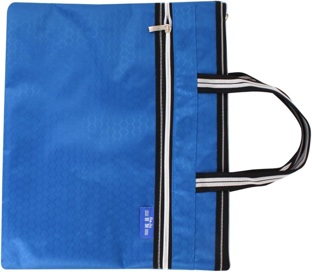 Plic de dosar din hârtie A4 din material Oxford, cu închidere Zip, poșetă, albastru