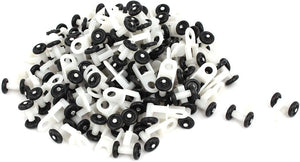 Roller per binari a ruote gemelle di 12,5 mm di diametro, nero e bianco, 100 pezzi