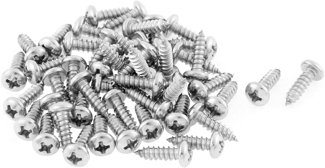 3.9mmx13mm Phillips Round Head Self Tapping Screws 50 Pcs