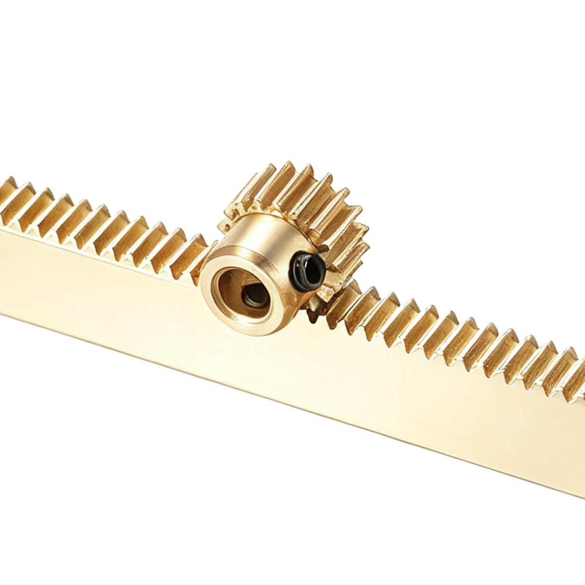 Brass Spur Gear and Gear Rack, 0.5M 18T Industrial Power Transmission Components Pinion Spiral, 10x5x300mm Rack with 0.5 Module Spur Gear 4mm Bore