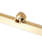 Brass Spur Gear and Gear Rack, 0.5M 18T Industrial Power Transmission Components Pinion Spiral, 10x5x300mm Rack with 0.5 Module Spur Gear 4mm Bore