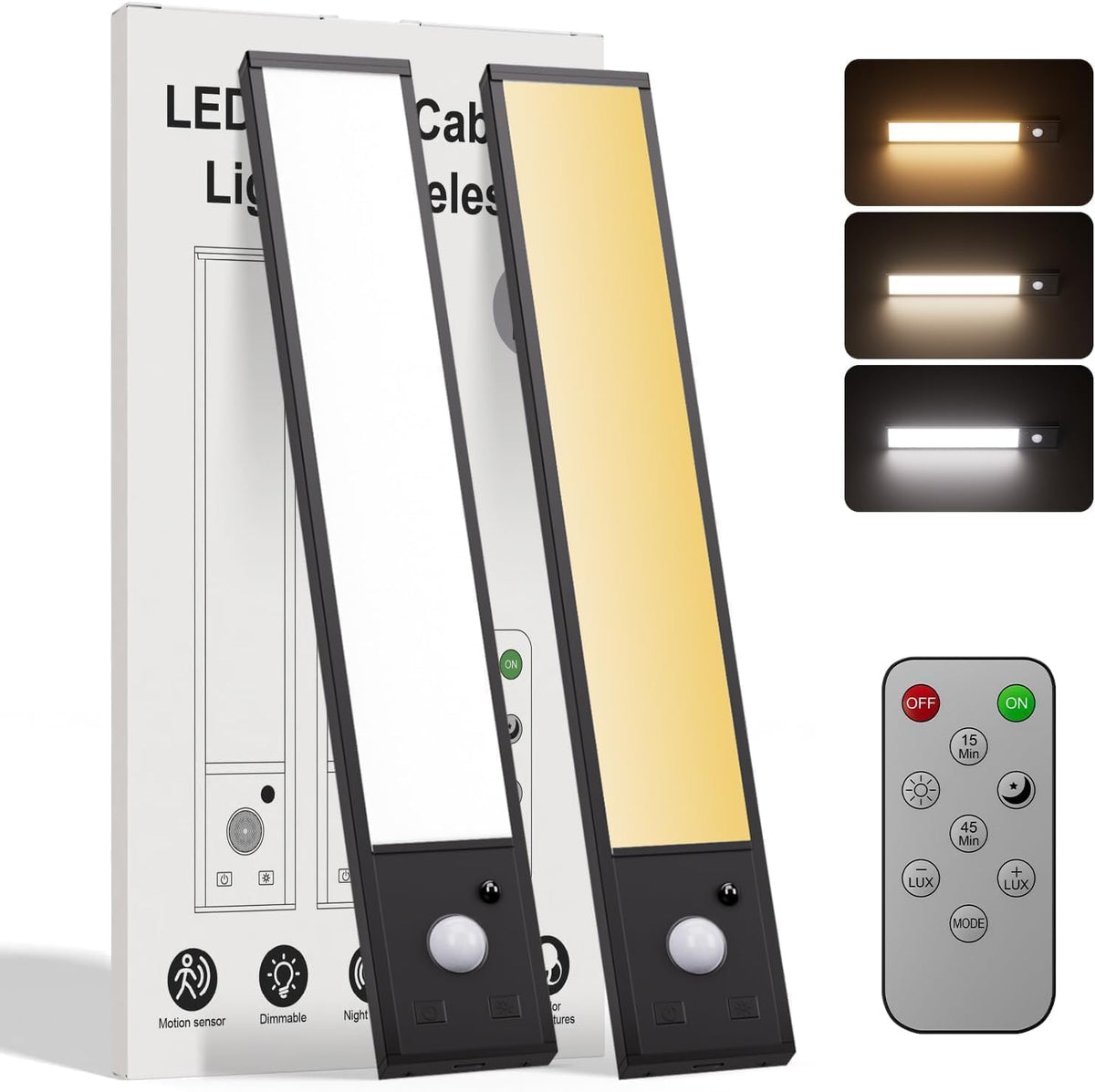 LinkMejor 8" 8 pezzi per illuminazione sottoporta a wireless con telecomando