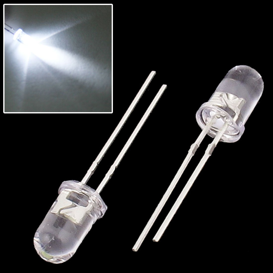 100Pcs 5mm White Ultra-Bright LED Light Lamp Emitting Diodes 12000MCD