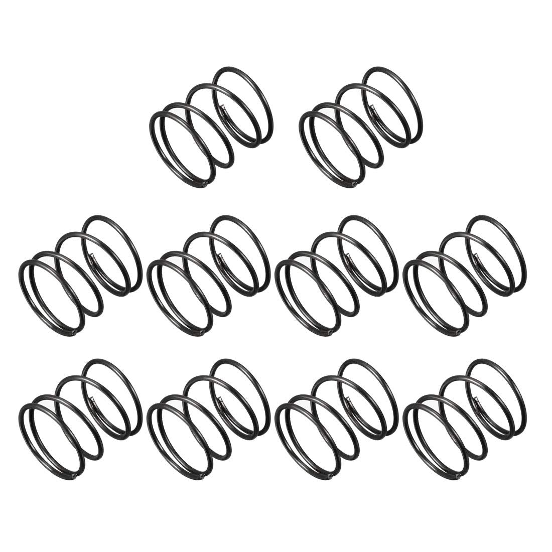 Compression Spring - 1.2mm Wire Dia, 19mm OD, 20mm Free Length Spring Steel Extension Spring,Black,10Pcs