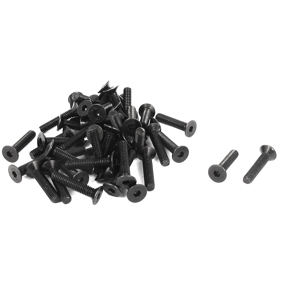 A15100700ux0263 M4 x 20mm Metric Hex Socket Countersunk Head Screw Bolts Black 50PCS (Pack of 50)