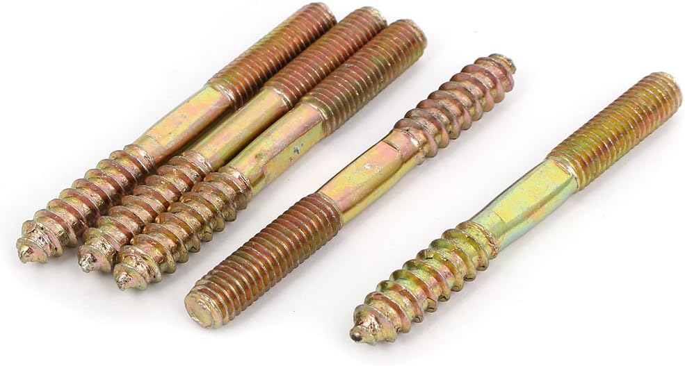 M8x74mm Double End Threaded Machine Self Tapping Screw Bolt Stud 5Pcs