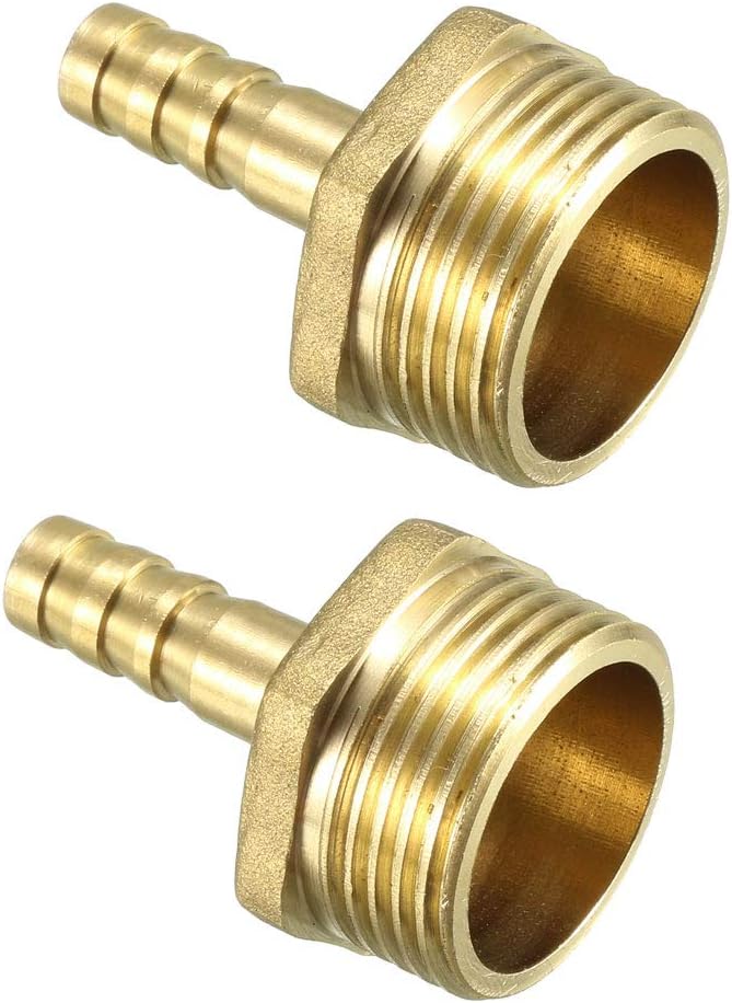 Brass Barb Hose Fitting Connector Adapter 8.5mm Barbed X G3/4 Male Pipe 2pcs