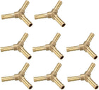 6mm Brass Barb Hose Fitting Tee Y-Shaped 3 Way Connector Adapter Joiner 8pcs