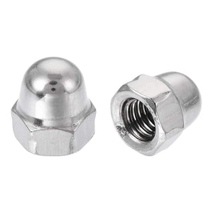 M6 Thread Dia Dome Head 304 Stainless Steel Cap Acorn Hex Nuts 20Pcs