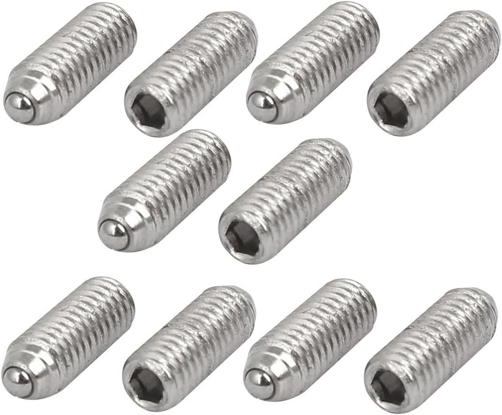 M3x8mm 304 Stainless Steel Spring Hex Socket Ball Point Grub Set Screws 10pcs