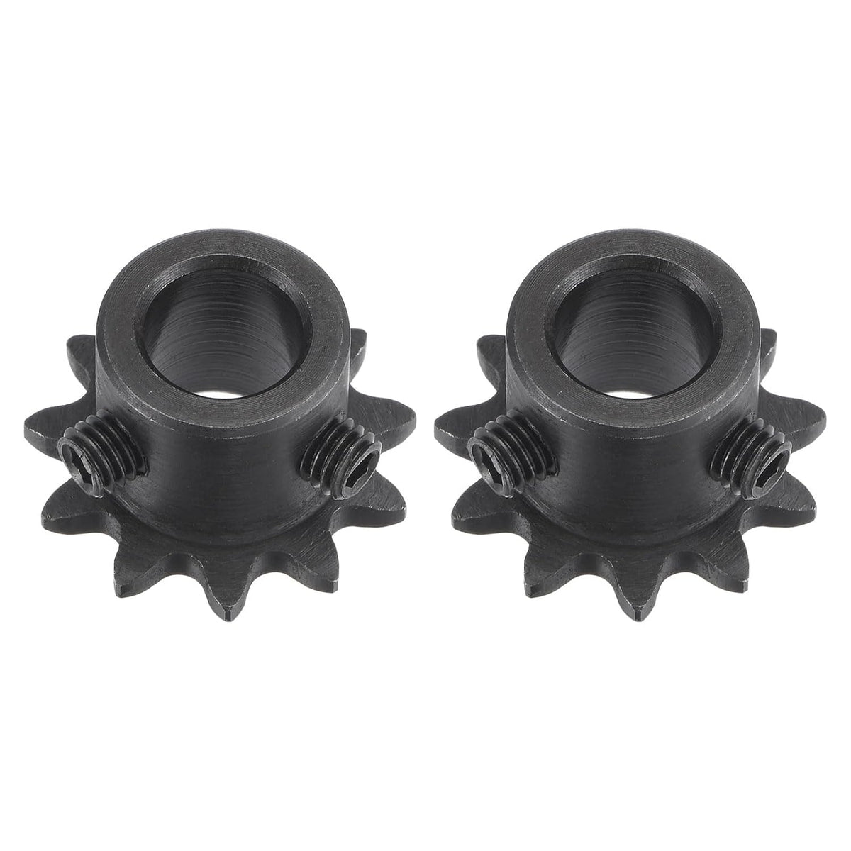 #25 Chain Roller Sprocket, 8mm Bore 1/4" Pitch 11 Tooth Single Strand Chain Sprocket, C45 Carbon Steel 25 Roller Chain Sprocket with Set Screws for ISO 04C Chain, 2Pcs