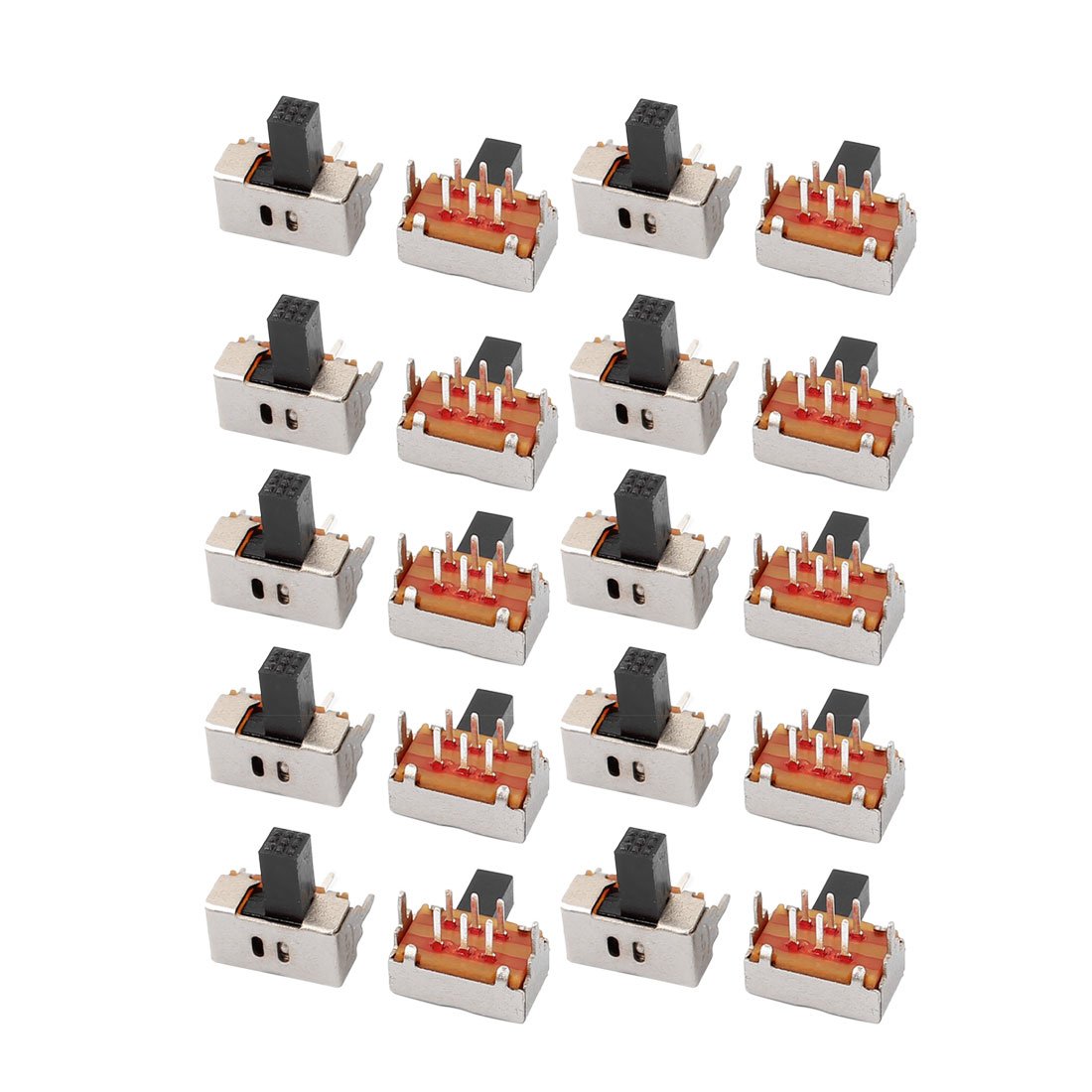 20Pcs 2 Position 6P DPDT Panel Mount Micro Slide Switch Latching Power Switch