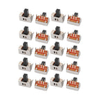 20Pcs 2 Position 6P DPDT Panel Mount Micro Slide Switch Latching Power Switch