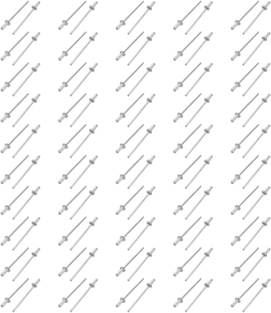 100 Pcs 6mm x 2.4mm Aluminum/Steel Open Type Blind Rivets