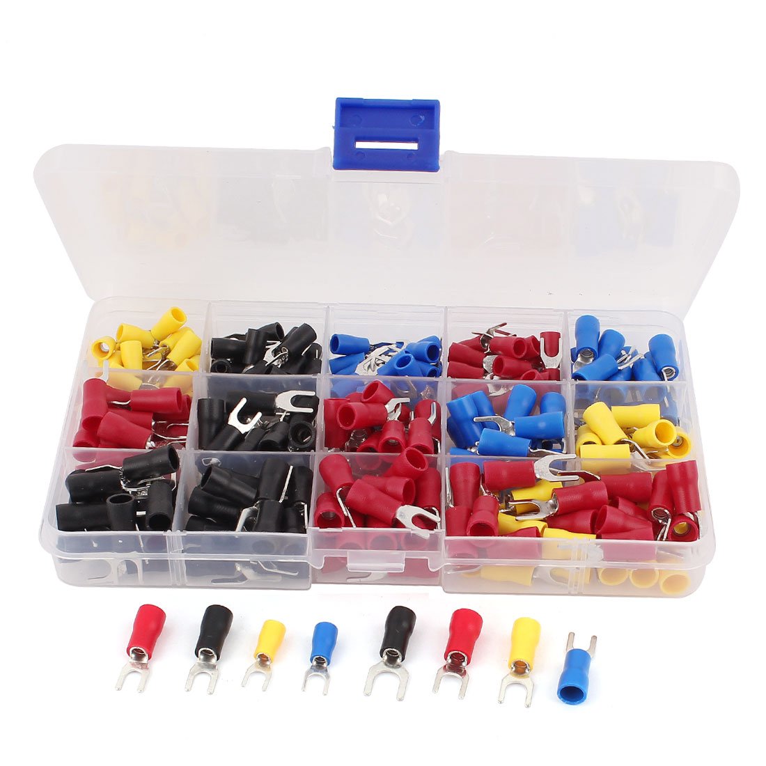 Insulated Fork Wire Connector Crimp Terminal Assortment Kit with 245 Piece