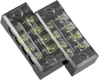 2 Pcs 4 Positions Dual Rows 600V 15A Wire Barrier Block Terminal Strip TB-1504L