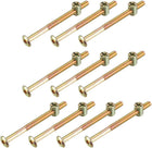 M6x80mm Furniture Bolt Nut Set Hex Socket Screw 55mm Thread Length with Barrel Nuts for Beds Headboards Chairs 10 Sets