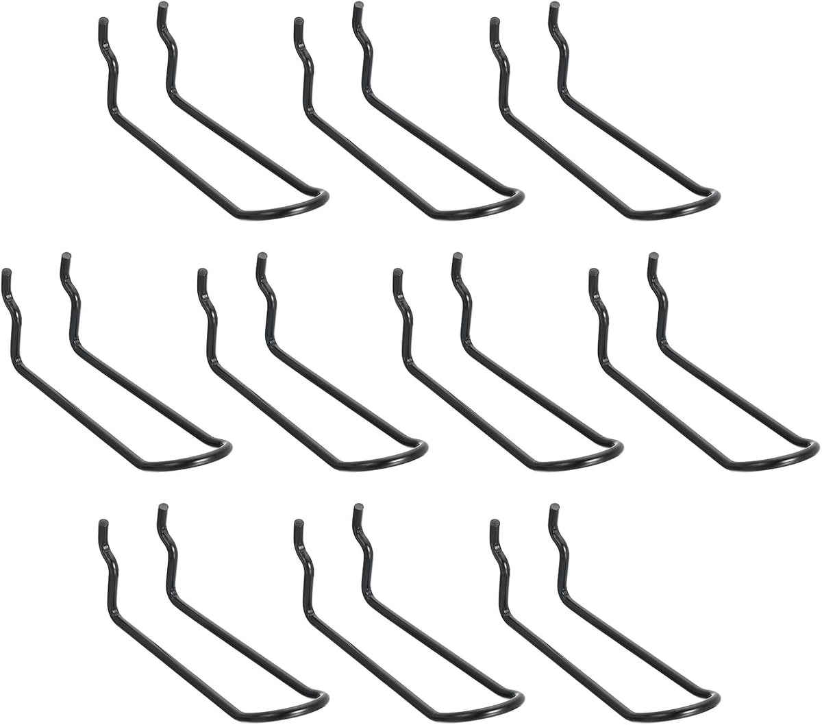 10Pcs Pegboard Hooks, 4 Inch Stainless Steel Peg Board Display Hook Metal Hanging Organizer Accessories for Garage Office Kitchen Stores, Black