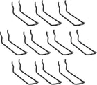 10Pcs Pegboard Hooks, 4 Inch Stainless Steel Peg Board Display Hook Metal Hanging Organizer Accessories for Garage Office Kitchen Stores, Black