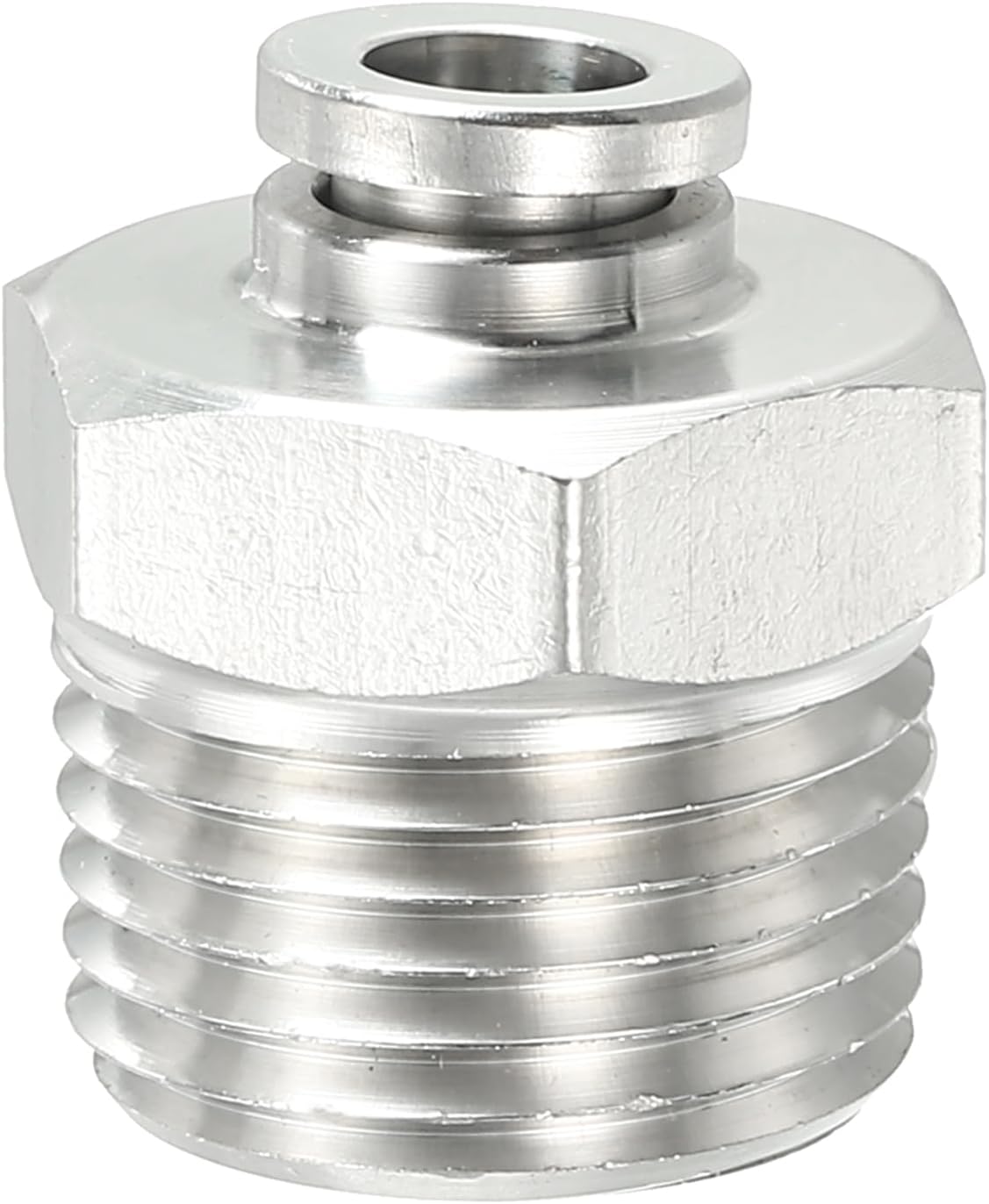 Push to Connect Fitting, 1 Pcs 304 Stainless Steel PC Male Straight 1/4" Tube OD x 1/2" NPT Thread Push to Connect Tube Fitting Pneumatic Push Lock Fitting
