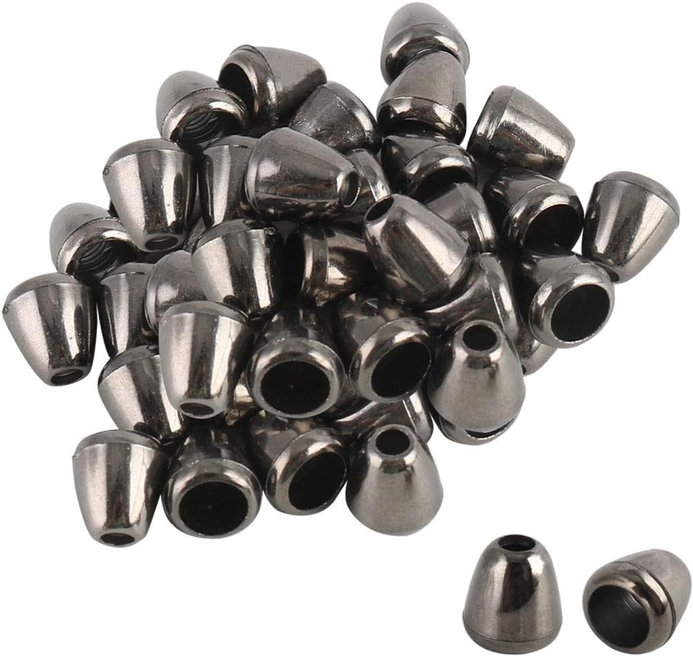 LinkMejor 30pcs Plastic Bell Ends Stopper Cord Rope Ends Locks Lanyard Clips Fastener for Backpack Drawstrings Accessories, Metal Black