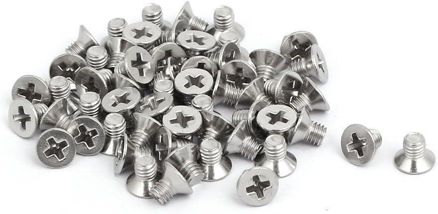 M3x4mm 316 Stainless Steel Phillips Countersunk Bolt Machine Screw 60pcs