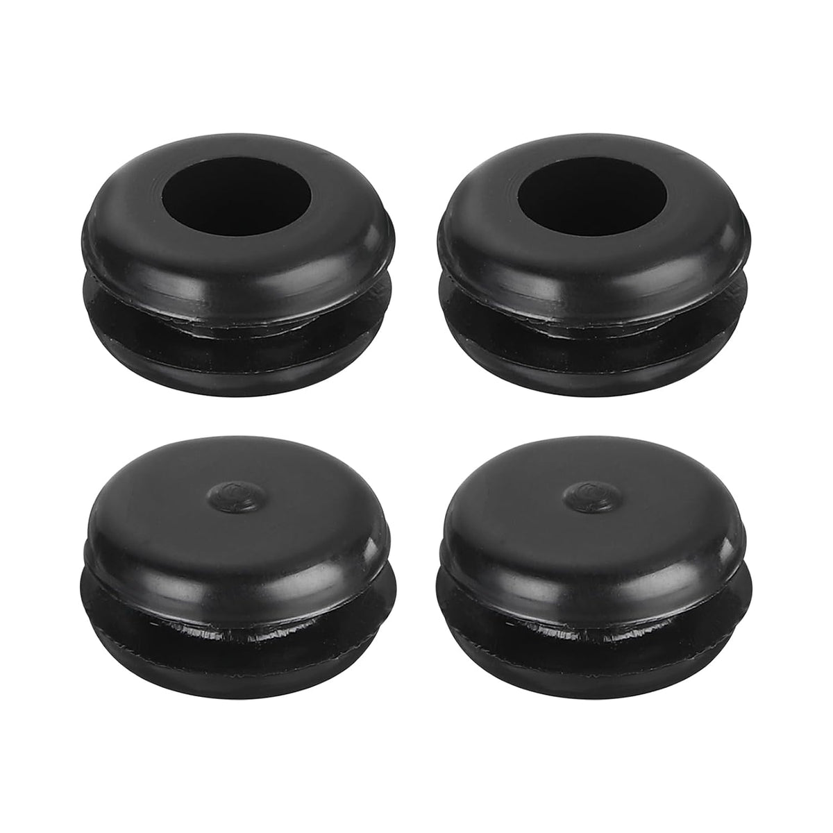 70Pcs Rubber Grommets 2/8" (8mm) Drill Hole, 1/4" (6mm) ID Double Sided Hole Plugs Ring Gasket for Firewall Cable Wire Protecting, Black