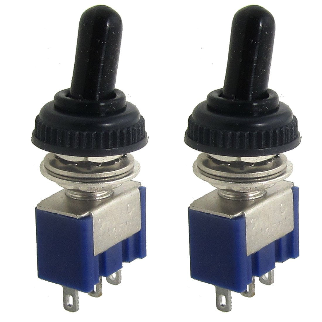 2 Pcs AC 125V 6A ON/ON 2 Position SPDT 3 Pins Mini Toggle Switch with Waterproof Boot