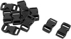 LinkMejor Plastic Side Quick Release Clasp Buckles 10mm Width Webbing Strap 10pcs Black