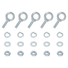 5 Pack M10 Galvanized Carbon Steel Eye Bolts, 3/8" x 1.38" Lifting Ring Eye Bolt with Nuts and Washers Heavy Duty Screw Eye Bolts Kit for Tie Down Straps Indoors Outdoors, Silver