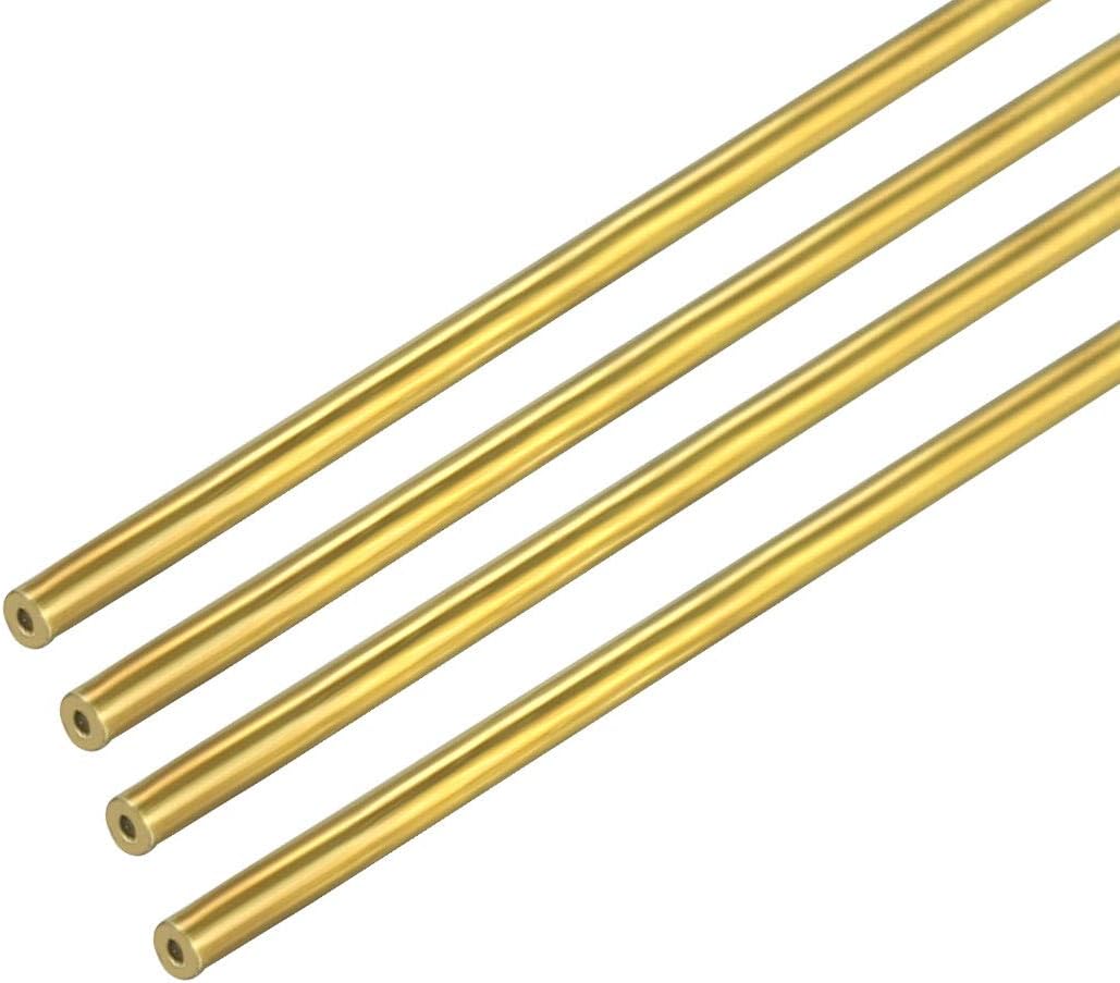4PCS 0.2mm x 0.6mm x 500mm Brass Pipe Tube Round Bar Rod