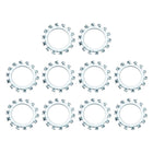 10Pcs 7/8 External Tooth Lock Washer, Zinc-Plated Carbon Steel Multi-Tooth Star Washer Locking Fastener, Silver Tone