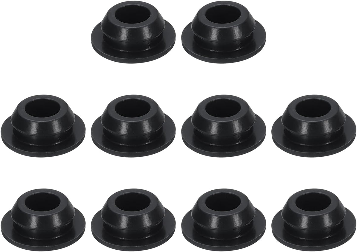 10pcs 7/16 Inch Black Button Hole Plugs - Fit 10mm Hole, Snap-in Locking, Waterproof Plugs