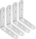 Stainless Steel Shelves Corner Brace 80mmx80mmx20mm, Joint L Shape Right Angle Corner Fastener Joints Support Bracket, Pack of 4